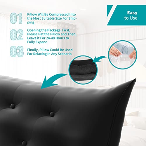 Balus Headboard Wedge Pillow Reading, Backrest Pillows For Sitting In Bed, Long Sponge Pillows, Reading Bolster Pillow, Velvet Sectional Couch, Twin Bed Pillows, Sleep Wedge Pillow Black #TOP4