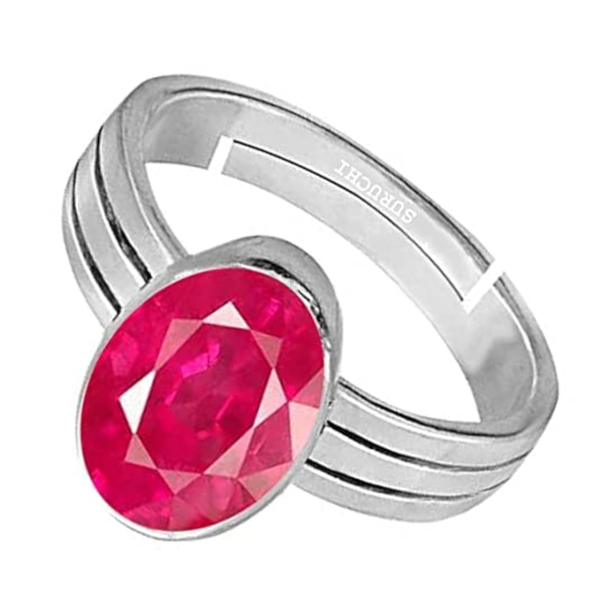 Ruby 925 Sterling Silver Adjustable Ring, Astrological Gemstone