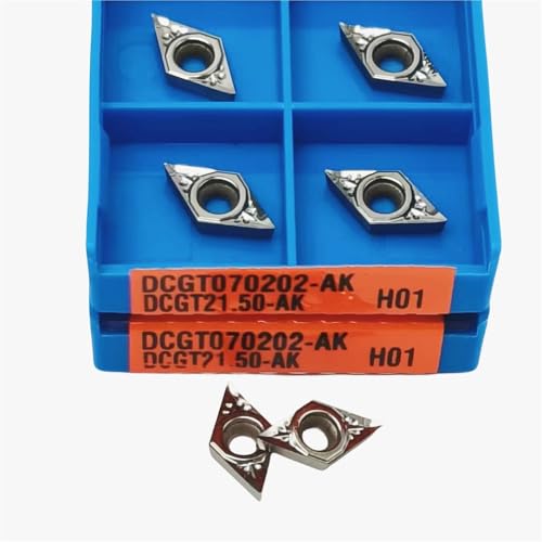10 Piezas DCGT070202 DCGT070204 DCGT070208 AK H01 Hoja De Aleación De Aluminio DCGT 0702 Insertos De Herramienta De Torno CNC Procesamiento De Aluminio Herramienta de Torno(DCGT070202-AK H01)