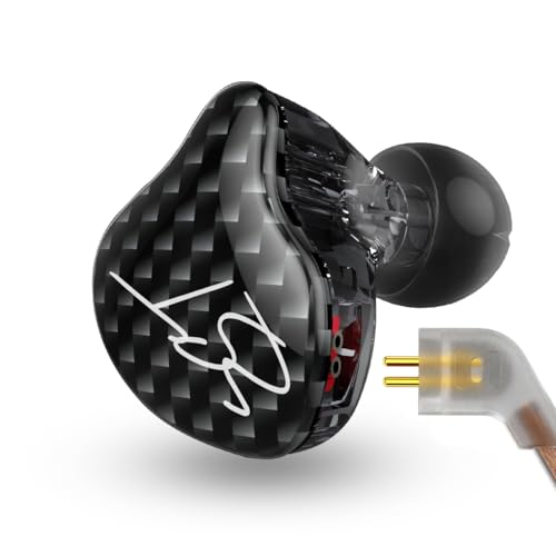 KINBOOFI KZ ZST in-Ear Earbud Headphones, Colour Balanced Hybrid Dual Driver Earphones, HiFi Earbuds Bass Headset in-Ear Earphones (Black, without mic)