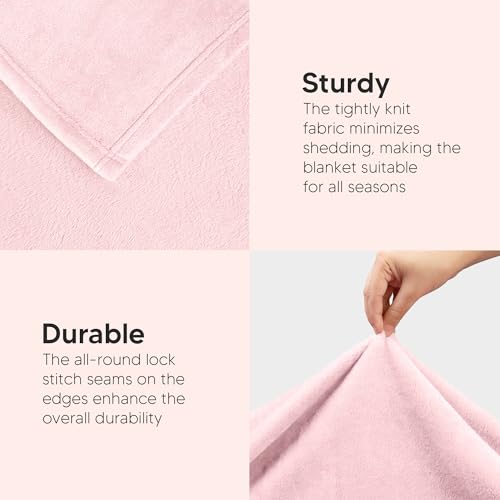 Image of Utopia Bedding Fleece Blanket King Size Pink 300GSM Luxury Fuzzy Soft Anti-Static Microfiber Bed Blanket (90x102 Inch)