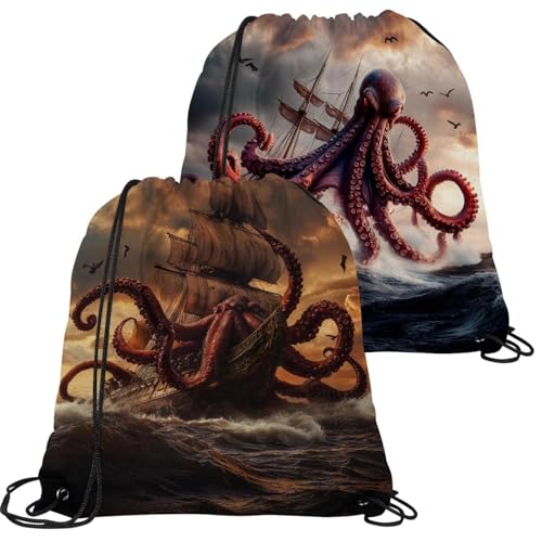 Sac à dos cordon pieuvre multicolore pour ranger vos affaires légères sans effort
