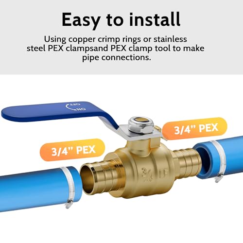 Vanne d'arrêt Pex de 1,9 cm pour rénovation de circuit d'eau chaude et froide de maison - 3