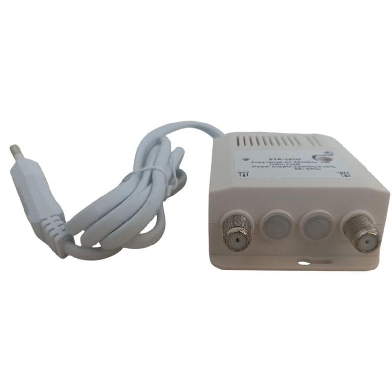 WEB Amplificatore Antenna TV Interno STA-102G – 1 Ingresso 2 Uscite – Guadagno Regolabile 8-23dB – Filtro LTE/5G – Potenziatore Segnale Digitale VHF/UHF 220V