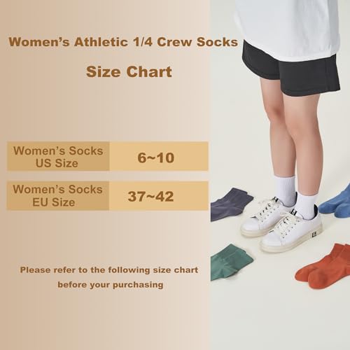 Womens Athletic Cotton Quarter Crew Socks Light Weight Soft Breathable Multi Sports Socks for Women 5 Pairs4
