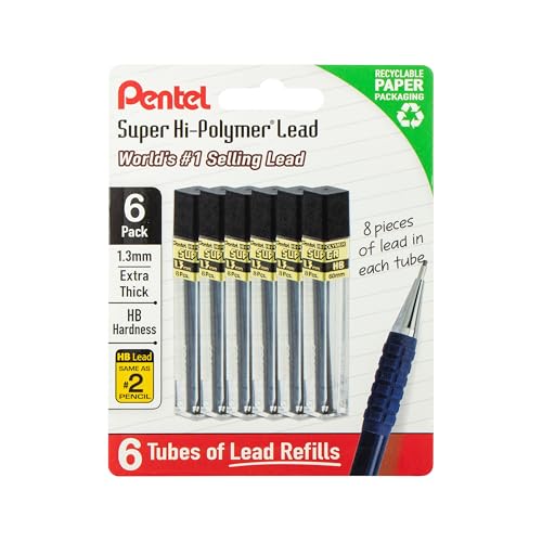 Pentel recharges de plomb 1,3 mm HB pour critérium résistant