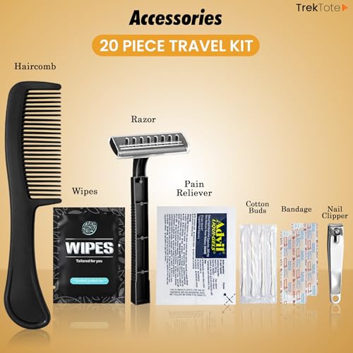 Trektote Travel Toiletry Kit For Men And Women – 20 Piece Set of Travel Size Toiletries, TSA Compliant, Travel Essentials, Includes Shampoo And Conditioner, Body Wash, Oral Care, Toiletry Bag & More - Image 5