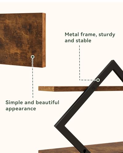 Étagère flottante murale double niveau marron 40 cm IBUYKE