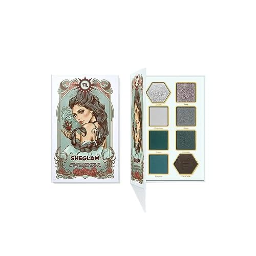 SHEGLAM Glitter Metallic Eyeshadow Palette 8-Color High Pigment Silver Blue Long Wearing Horoscope Collection Eye Shadow Palette - Ambitious Aquarius