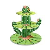 Adirasenotek 3 Tier Cactus Cupcake Stand Cactus Cupcake Decorations Set for Fiesta Mexicana Decoraciones Taco Party Decorations Cinco De Mayo Decorations Cactus Decor Party Favors