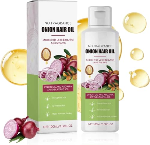 Onion Hair Oil, Organic Onion Oil For Hair, jus d’oignon naturel pour les cheveux et le cuir chevelu (A, Onion)
