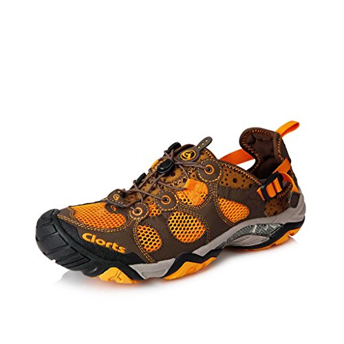 Clorts Men's Water Shoes Athletic Sport Lightweight Walking Sneaker Fisherman Sandal Brown 3H021B - Main Image