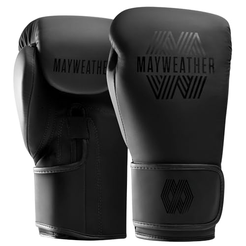 Mayweather Core Boxing Gloves for Men, Women – Lightweight, Durable Training Gloves for Boxing, Sparring, and Heavy Bag Work - Black, Large/X-Large