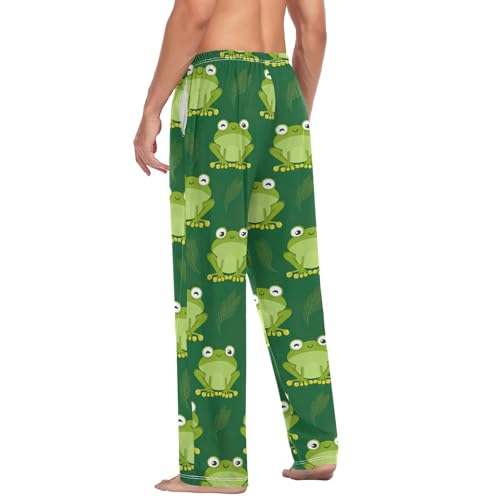 CHIFIGNO Men PJ Pants Lightweight Sleep Pants for Husband Boyfriend Cute Cartoon Frogs S 5