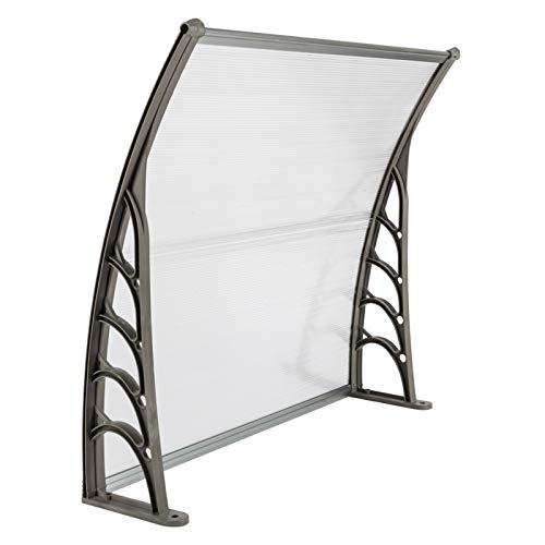 4080120-Window-Awning-Overhead-Door-Polycarbonate-Cover-Front-Door-Outdoor-Patio-Canopy-Cover-UV-Rain-Snow-Protection-Hollow-Sheet-40×40-Gray 4080120 Window Awning Overhead Door Polycarbonate Cover Front Door Outdoor Patio Canopy Cover UV Rain Snow Protection Hollow Sheet 40×40 Gray