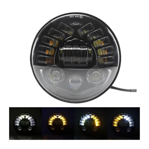 Phare de moto rond pour éviter le manque de visibilité grâce aux feux LED 7 pouces DRL