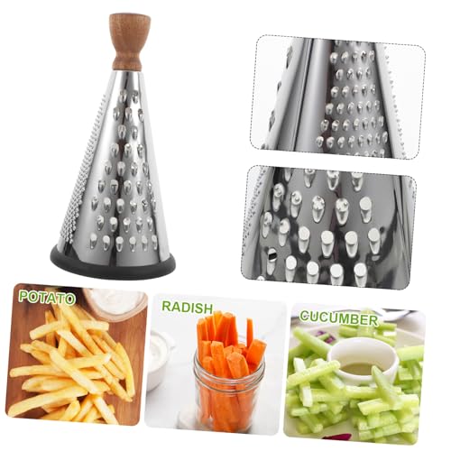 Rallador de Queso Alipis de Acero Inoxidable con Mango de Madera miniatura 3