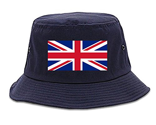 Kings Of NY UK British Flag Chest Bucket Hat Navy Blue