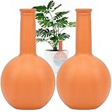 30 Oz Ollas Terracotta Watering Pots Large, Plant Watering Globes, Self-Watering Device, Terracotta Clay Watering Pot with Lid, Refill 2 Week Auto Irrigation System for Indoor & Outdoor Plant(2 Packs)
