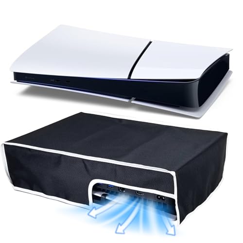 PS5 Slim Horizontal Funda Protectora, Cubierta Antipolvo para PS5 Slim Edición Digital/ Disc, Funda Protectora Antiarañazos/ Resistente al agua Funda Protectora para PlayStation5 Slim, Multi