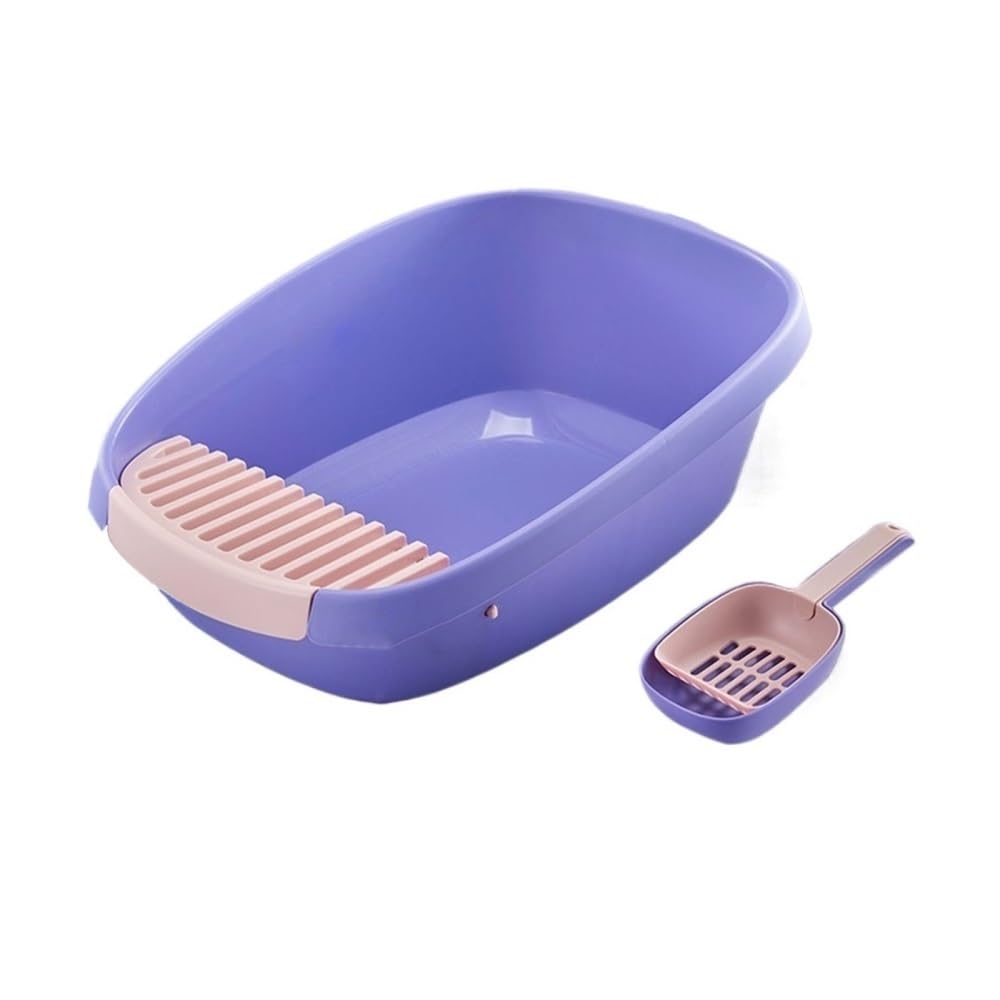Kuweta Zamknięta kuweta dla dużych kotów, wysokie boki XL z łopatką(Purple,M)