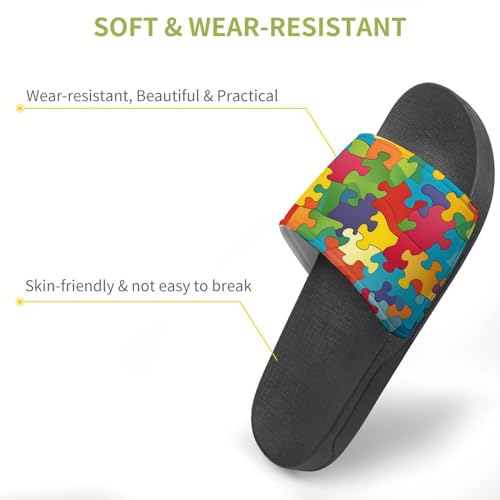 Autism Puzzled House Sandals Non-Slip Bathroom Slippers Beach Summer Shoes for Men Women3