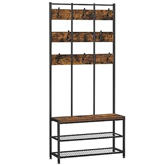 large hall tree with shoe storage