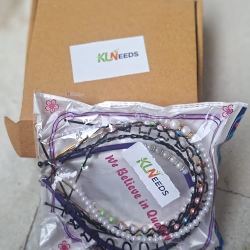 Image of Hair Bands for Women & Girls Pack of 8 - Metal Hair Bands with Pearl Headbands, Stylish Designs to Match Any Outfit