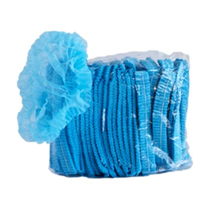 P.S. PACKAGING Blue Disposable Non Woven Bouffant Cap, Head Hair Cover Net For Hospital, Medical, Labs, Tattoo, Restaurant, Cosmetics, Kitchen, Cooking, Home Industries (18 Inch, Pack of 10, 1000 Pcs)