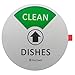 Kichwit Dishwasher Magnet Clean Dirty Sign Indicator, Works on All Dishwashers, Non-Scratch Strong Magnetic Backing, Residue Free Adhesive Included, 4 Inch, Silver