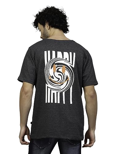 Image of Rigo Back Printed Half Sleeves Round Neck Oversized T-Shirt for Men | Drop Shoulder T-Shirt for Men | Loose Baggy Fit T-Shirt for Men