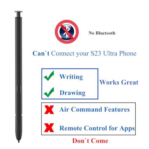 Image of Galaxy S23 Ultra 5G S Pen Replacement S23 Ultra Pen with S23 Ultra Pen Tips Nibs for Samsung Galaxy S23 Ultra 5G Touch Pen 6.8 inch SM-S918U S918U1 S918W with Needle Repair Part (Black)