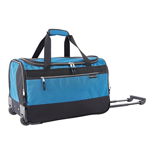 Travelers Club Discoverer Duffel Bag, Blue, 20-Inch Rolling