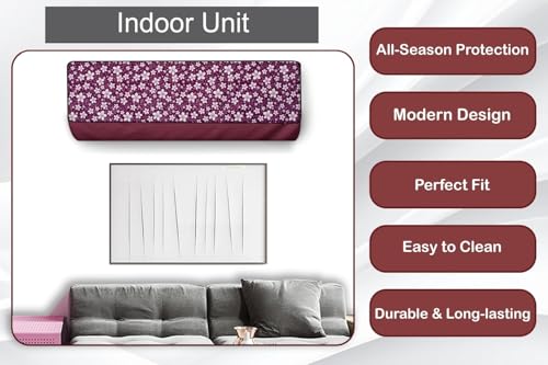 Image of Split AC Cover for 1.5 Ton Indoor & Outdoor Unit | Waterproof & Dustproof Protection | UV Resistant | Durable PVC Material | Weatherproof Outdoor Cover | Easy Installation