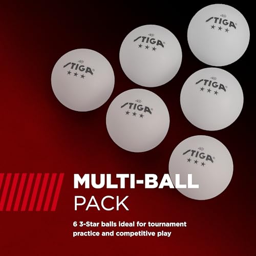 Image of STIGA 3-Star Table Tennis Balls, (6-Pack)