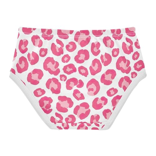 Underwear Girls, Pink Leopard Spots White Toddler Girl Briefs, Girls Underwear Cotton, 2T–8 Years2