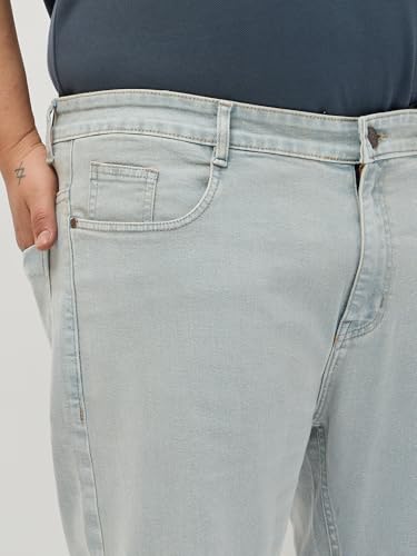 Image of Urbano Plus Men's Regular Fit Heavy Washed Denim Jeans Stretchable
