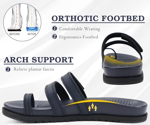 Image of KuaiLu Womens Slides Sandals With Arch Support Comfort Plantar Fasciitis