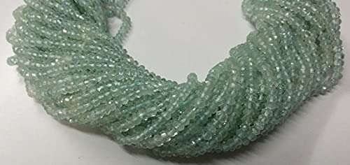 Aigue-marine perles rondelles micro-facettées 5mm LKBEADS lot de 5 rangs pour création de bijoux DIY