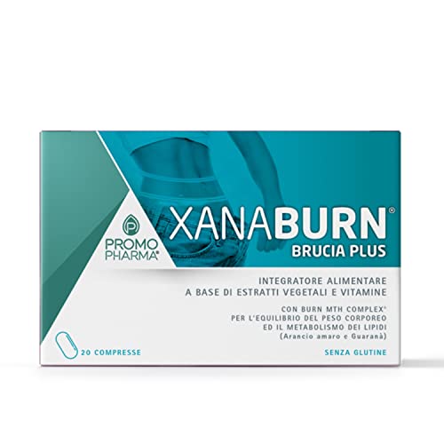 Xanaburn Brucia - Integratore Alimentare - Con arancio amaro e guaranà - per il controllo del peso e il drenaggio dei liquidi - 20 cpr