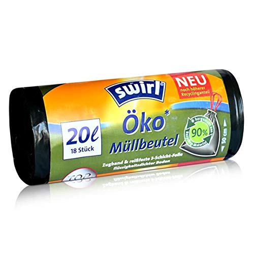 Preisvergleich Produktbild Swirl Müllbeutel 20l mit Zugband anthrazit VE=18 Stück