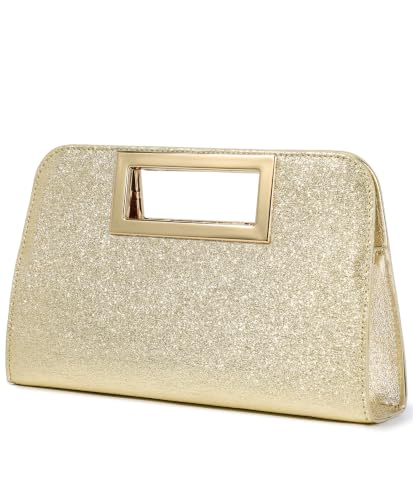 Image of VASCHY Clutch Purse for Women,Fashion Vegan Leather Cut-Out Handle Evening Handbag Crossbody Shoulder Bag for Wedding,Party