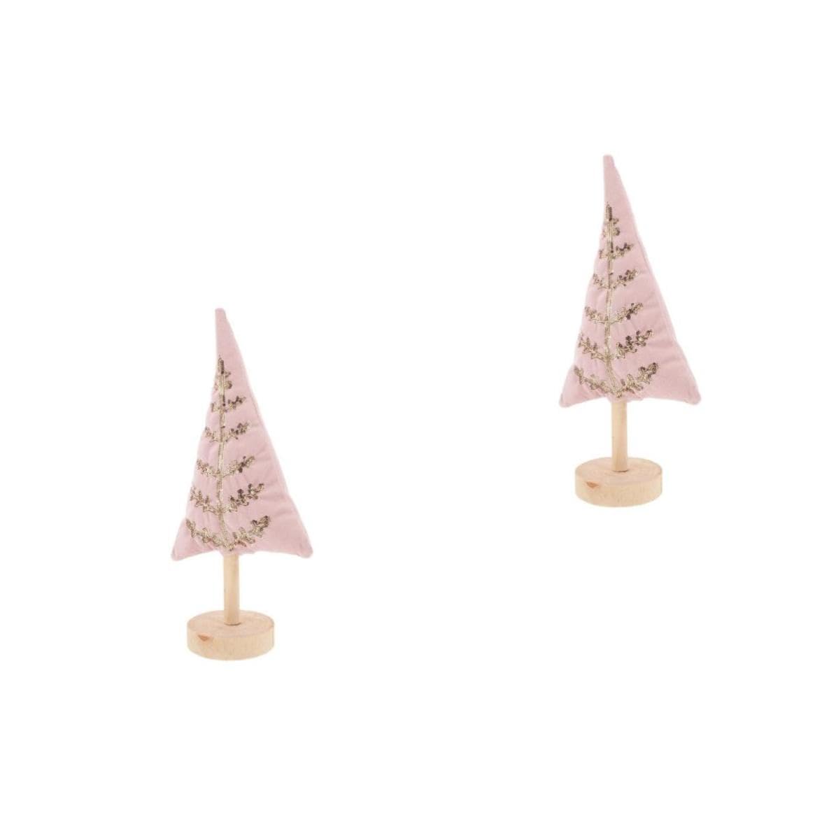 Toyvian 2 Piezas Pequeño Adorno Árbol Navidad Rosa Decoración Mesa Foto