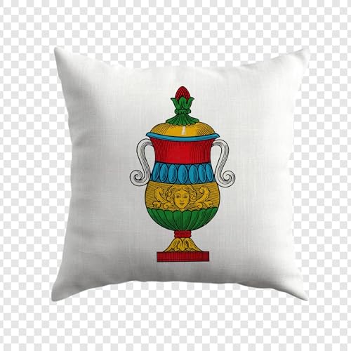 Generico Cuscino Stampa Artistica Asso di Coppe – Carte Napoletane Tradizionali, Decorazione da Parete