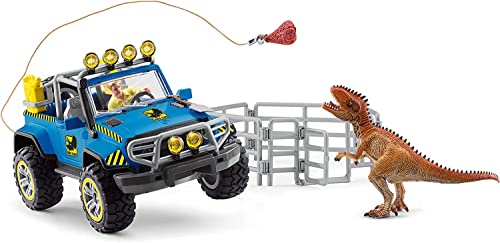SCHLEICH 41464 Geländewagen mit Dino-Außenposten, für Kinder ab 5-12...