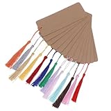 Healifty Marcadores de Papel en DIY 30 Unidades Color Kraft Borlas Perforadas para Decorar, Marcapáginas Hechos a Mano Ideales para Estudiantes y Amantes Lectura
