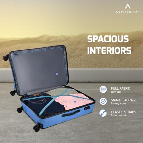 Image of Aristocrat Rock | Trolley Bag, 66 Cm, Medium Hardside Luggage | 4 Wheels, Combination Lock | Polypropylene | Suitcase for Travel | 7 Year International Warranty
