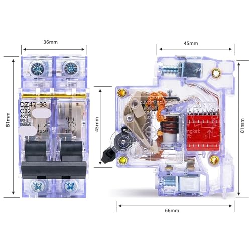 Disyuntor miniatura DZ47-63 20A interruptor magnetotérmico carril DIN 4