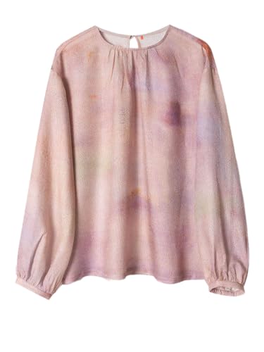 Chemisier Luo en soie ample anti-transpiration et fluide violet rose
