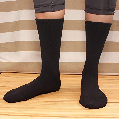 BambooMN Men's Rayon from Bamboo Fiber Ultra Breathable Wicking Supported Toe and Heel Crew Socks3